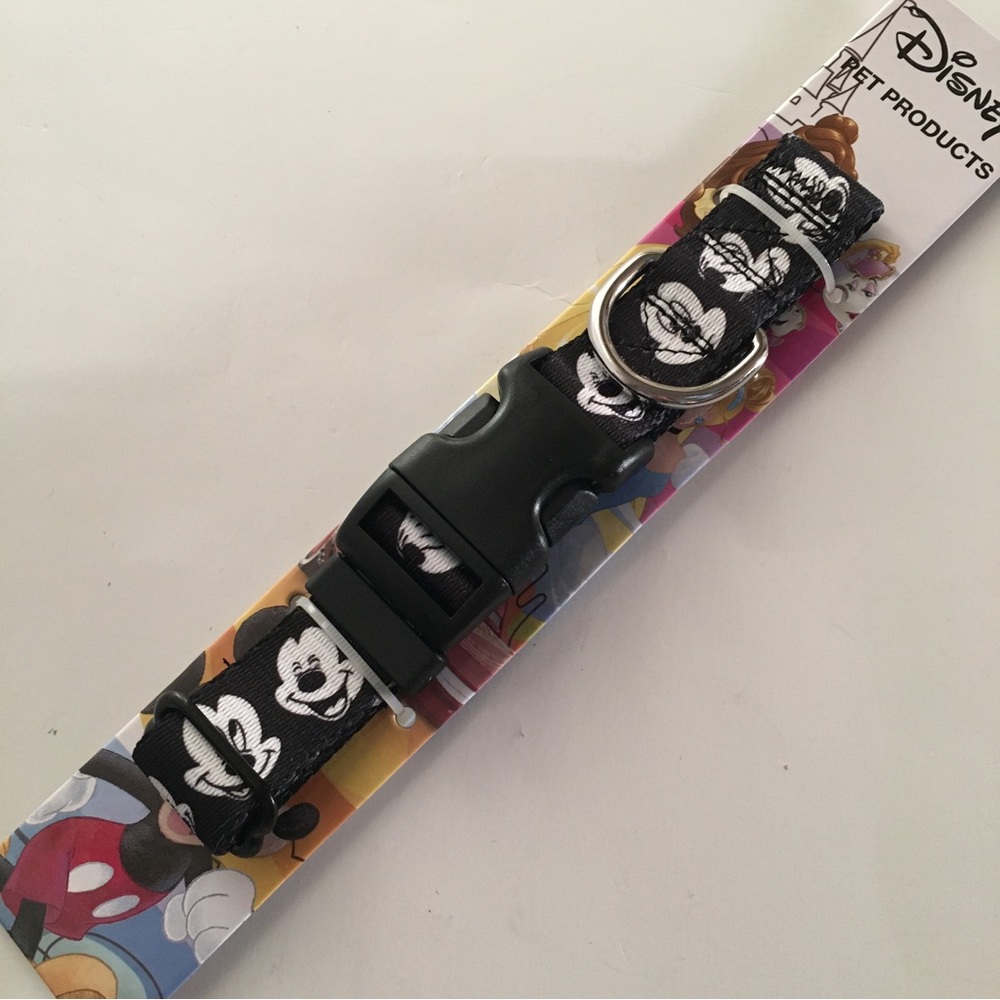 NEW (S) Mickey Mouse Pet Dog Collar Theme Black White for Small Dogs